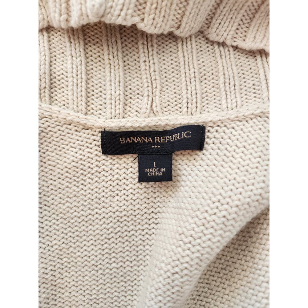 Banana Republic Women's Large Beige V-Neck Pullover Long Sleeve Sweater - Picture 7 of 9